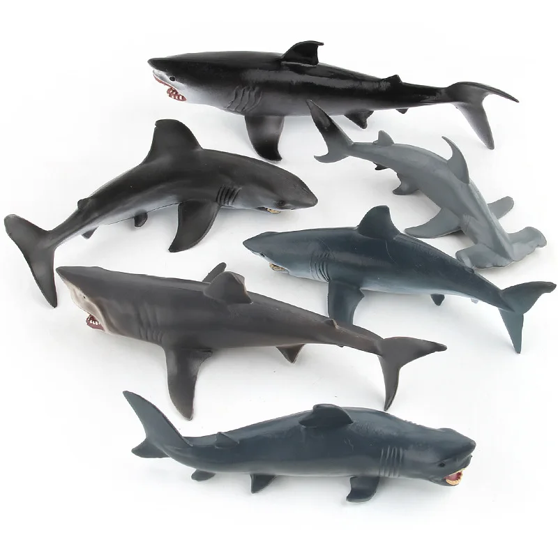 Ocean Sea Life Simulation Animal Model Sets Shark blue Action Toy Figures Kids Educational Collection Gift | Игрушки и хобби