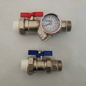 

Brass Hydrological Floor Heating Manifold Ball Valve with Thermometer 1pc
