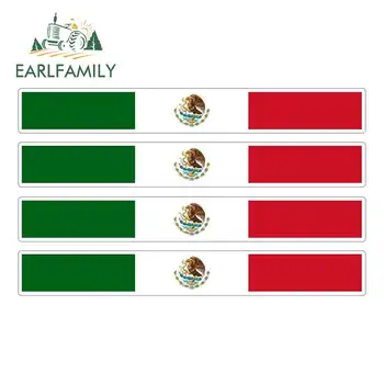 

EARLFAMILY 13cm x 1.7cm 4pcs Car Stripe Motorcycle Racing Flag Sticker Skateboard Decal Bike Moto Tuning Mexico Car Stickers