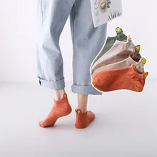 Рекомендуем! Женские Забавные милые носки с героями мультфильмов, летние и осенние модные короткие носки, женские милые розовые хлопковые носки