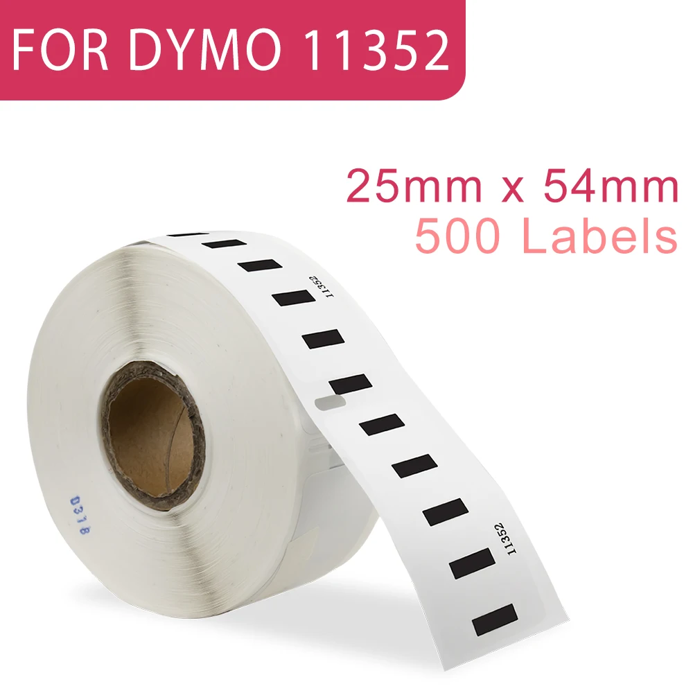 Rouleau d'étiquettes autocollantes 25x54mm, 11352, pour Dymo Labelampa er  11352, papier thermique autocollant pour DYMO Labelampa er 450 450 Turbo -  AliExpress