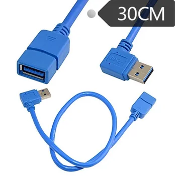 

USB 3.0 data cable USB extension cable am-af am right bend 90 degree elbow extension cable data line 0.3m