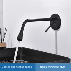 Single Hole Water Tap Hot And Cold Tap Bathroom Basin Faucet Wall Mounted Copper Sink Tap Mixer Faucet Black Silvery Gold Gray