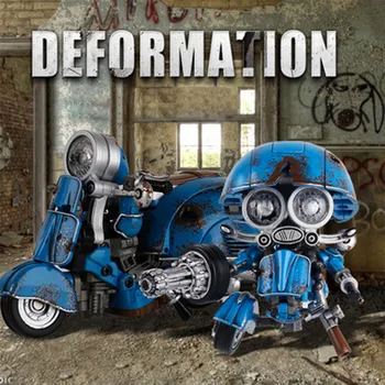 

Small motorcycle robot deformation toy diamond alloy Q version classic hobby collection toy gift gxwj