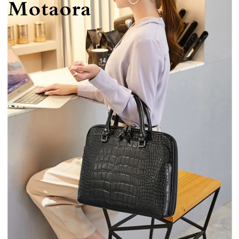 Motaora женская сумка через плечо кожаный портфель для 14 дюймовых ноутбуков 2020
