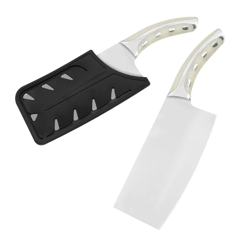 White Handle Нож из нержавеющей стали, китайский кухонный нож с полной ручкой Tang, разделочный нож, кухонный нож шеф-повара, кухонные аксессуары - Цвет: White Handle