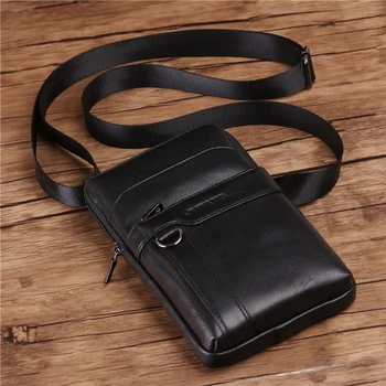 

Small Bags For Men Genuine Leather Waist Bags Fanny Packs Shoulder Cross Body Messenger Bags Mini Tote Male Handbag 7 Inch Phone