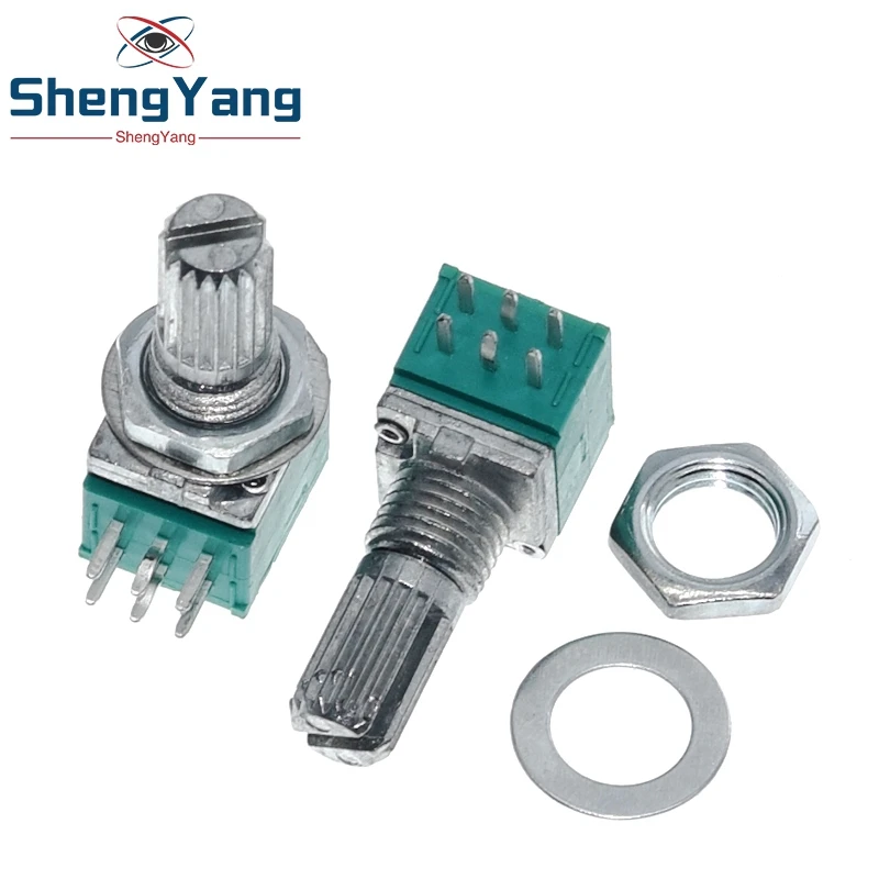 Potentiometer Kit 1pcs RK097G 6Pin 5K 10K 20K 50K 100K B5K with switch audio shaft 15mm amplifier sealing potentiometer Multiturn Potentiometer Linear Potentiometer Rotary Potentiometer Trimmer Potentiometer