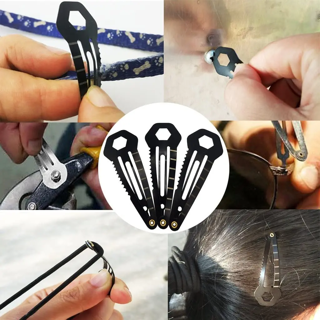 

3 Pack, Multi Tool Tactical Hair Clip - Universal Survival Kit for Women