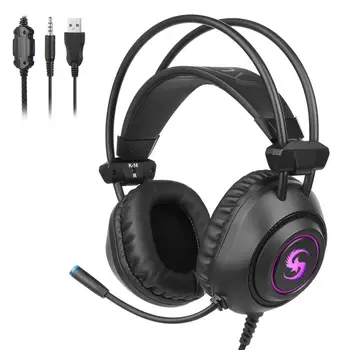 

K16 Gaming Headset Headphones with Microphone for PC Computer for Xbox One Professional Gamer Earphone Surround Sound RGB Light