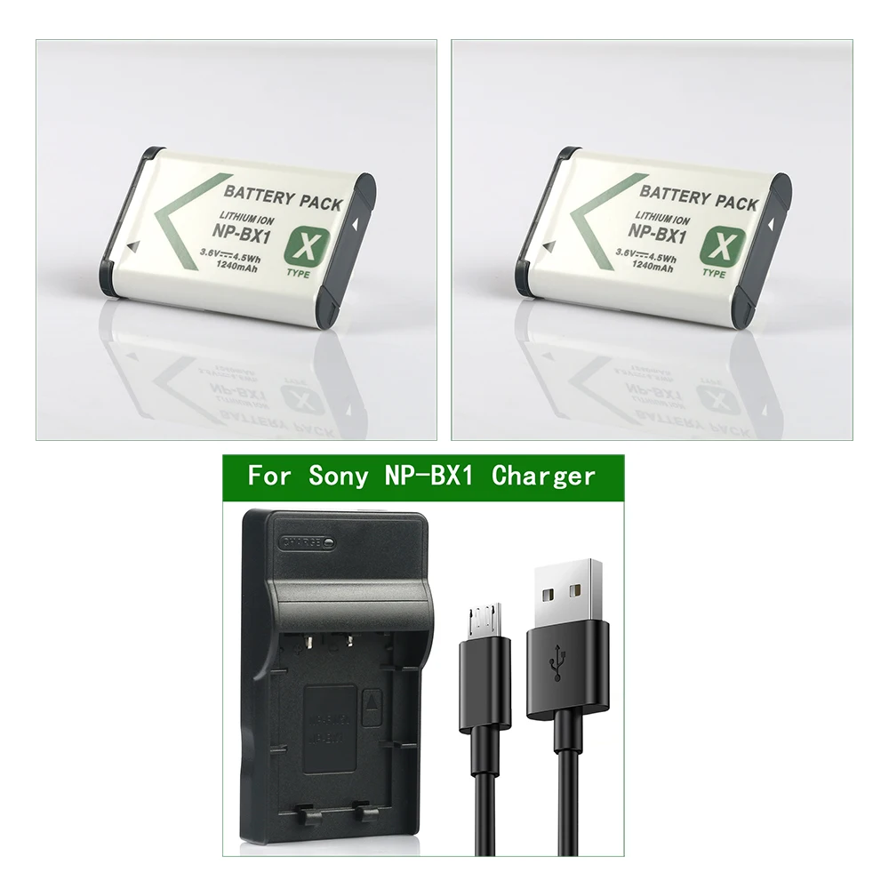 Sony Camcorder 2-Pack NP-BX1 Batteries Charger For S (HDR-CX240