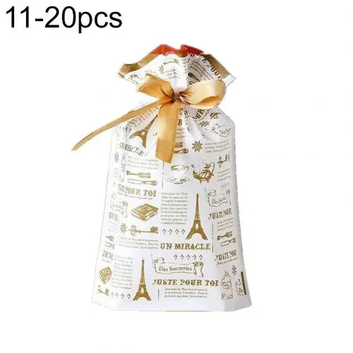 Tower 20pcs 10/20/50 шт Рождественские Сумки для конфет упаковка мешки олень с Санта-Клаусом, Пластик Подарочная Конфета сумки для хранения подарок Рождественский подарок сумки - Цвет: Tower 20pcs