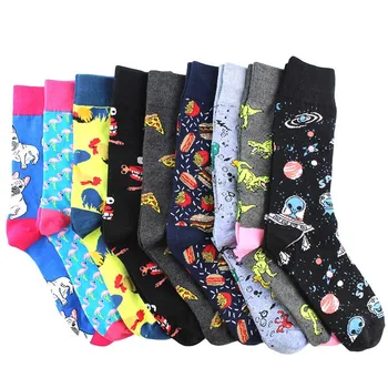 

Creative Funny Animal Socks Cotton Alien Socks Men Socks New Design Dinosaur Skateboard Socks Calcetines Hombre