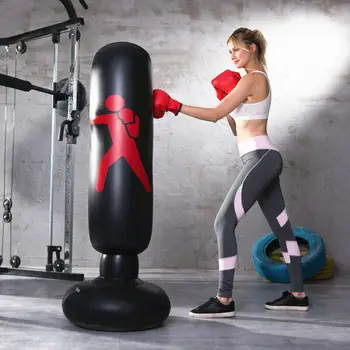 

Vertical Inflatable Boxing Bag PVC Thickening Boxing Pillar Tumbler Fight Column Punching Bag Fitness Tool Dropshipping