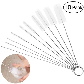 

10pcs Nylon Tube Brushes Pipe Cleaning Brush for Drinking Straws Glasses Keyboards Jewelry Cleaning