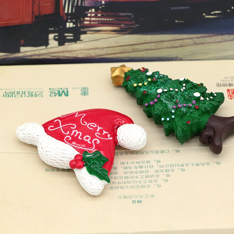 Магнит на холодильник Рождественская шляпа елка наклейки 3d креативные