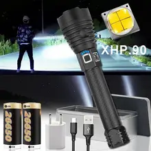 300000 lm xhp90.2 mais poderoso led lanterna tocha usb xhp50 lanternas táticas recarregáveis 18650 ou 26650 mão lâmpada xhp70