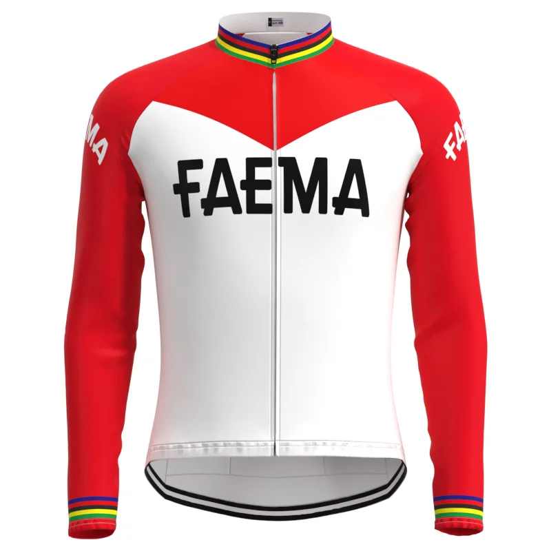 1969 Competition FAEMA Team Man Retro Cycling Jersey Long Sleeves Clothing Triathlon Mtb Bike maillot ciclismo hombre | Спорт и