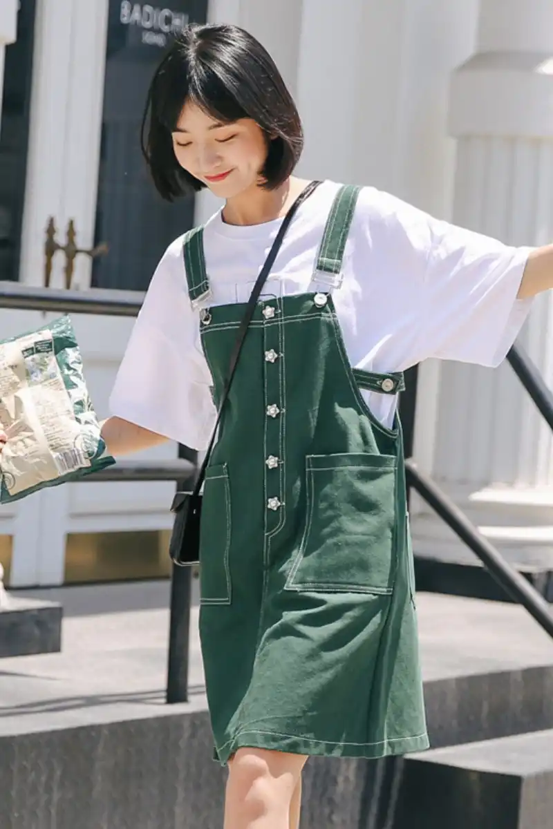 green short overalls