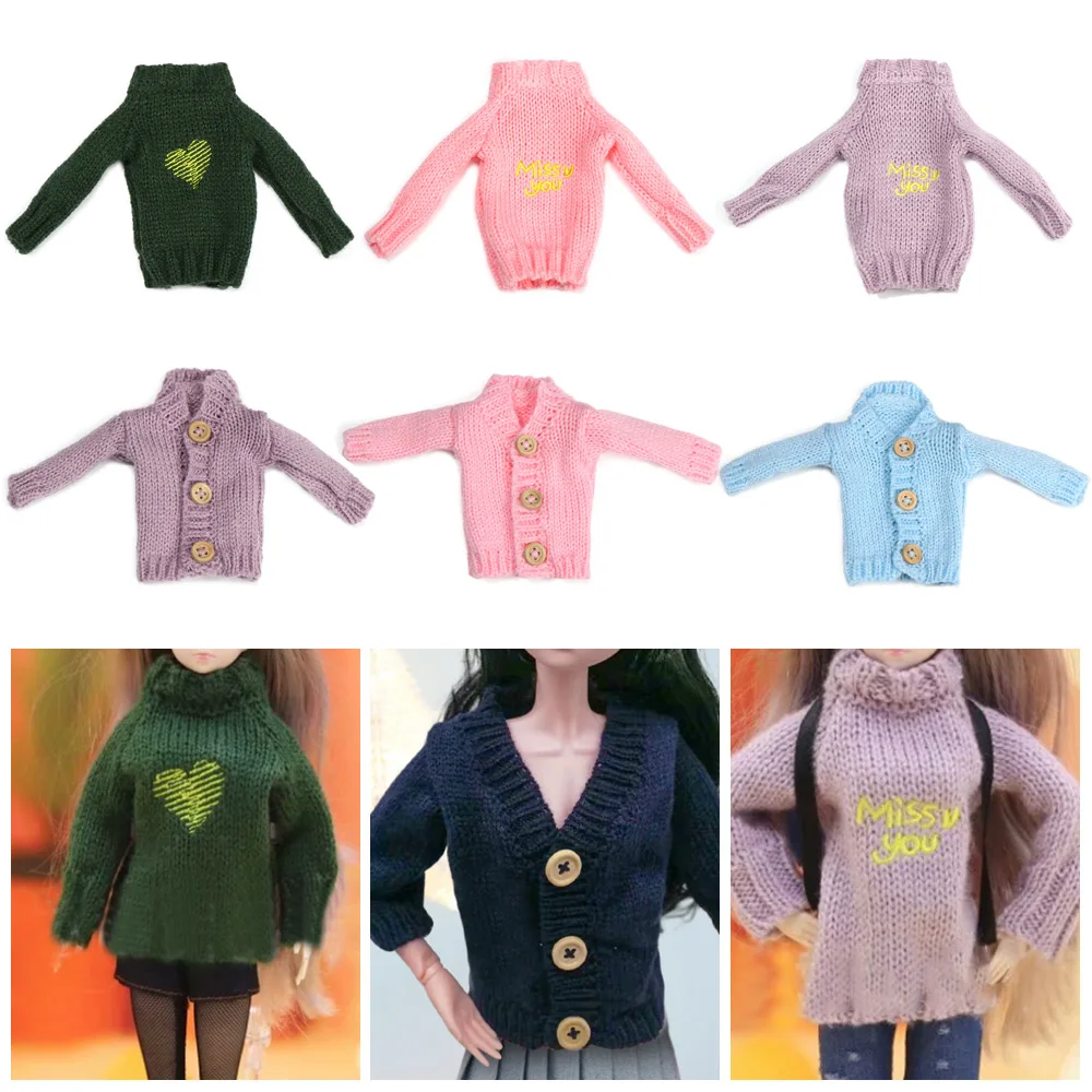 Mini Knitted Sweater for 1/6 Dolls Autumn Winter