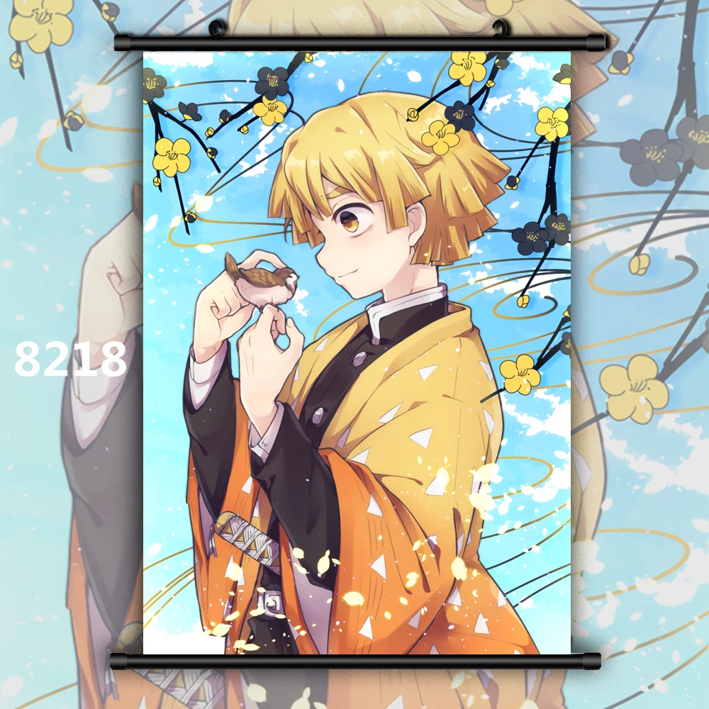 Demon Slayer Kimetsu no Yaiba Tanjirou Nezuko Zentisu Shinobu Douma Giyuu Kokushibou Аниме Манга плакат в рулоне - Цвет: 8218