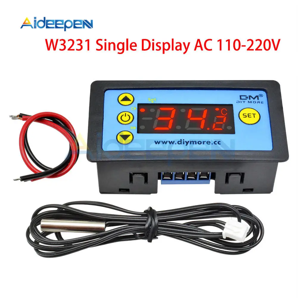 W3231 AC 110V-220V W3230 AC 110 V-220 V DC 12 V Светодиодный дисплей Цифровой термостат Температура Терморегулятор Цифровой регулятор температуры Контрольные приборы Регулятор Обогрев Охлаждение - Цвет: W3231 AC 110V-220V