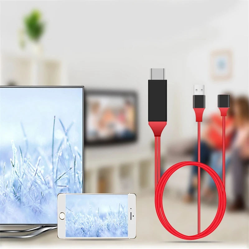 10X 1080P HDTV Adapter HDMI Cable Male to USB 2.0 Man & Woman HDMI HD Video Converter Code for iPhone Smartphone Android Phones