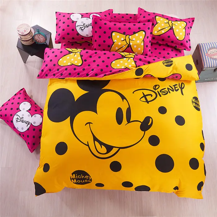 Комплект постельного белья из 4 предметов с Микки Маусом; домашний текстиль; детское постельное белье с Микки Маусом; Комплект постельного белья для мальчиков и девочек; Дисней - Цвет: 3