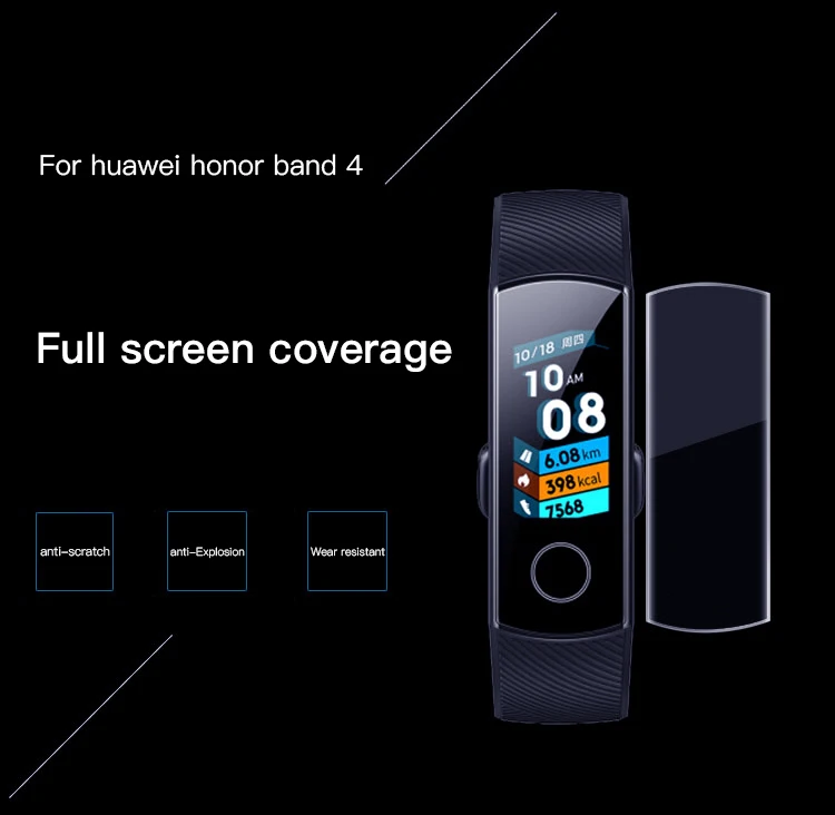 3 шт полная защитная крышка для экрана для huawei Honor Band 4 5 Band 4 смарт-Браслет Анти-шок мягкий TPU HD прозрачная защитная пленка