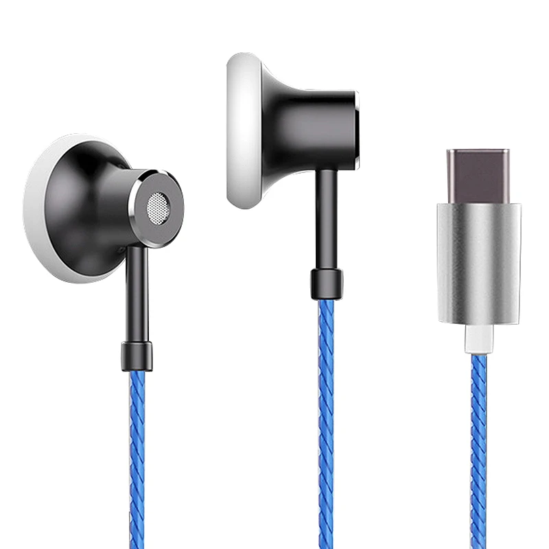 In Ear Type C Earphone Noise Reduction Decoding Digital Earphones for Huawei Xiaomi 6 Sony Wire Controlled Earphones
