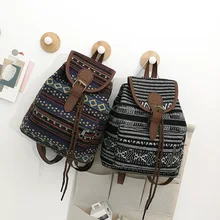 Shoulder bag retro ethnic style multi-function small backpack 2020 autumn new all-match Oxford cloth ladies backpack school bag