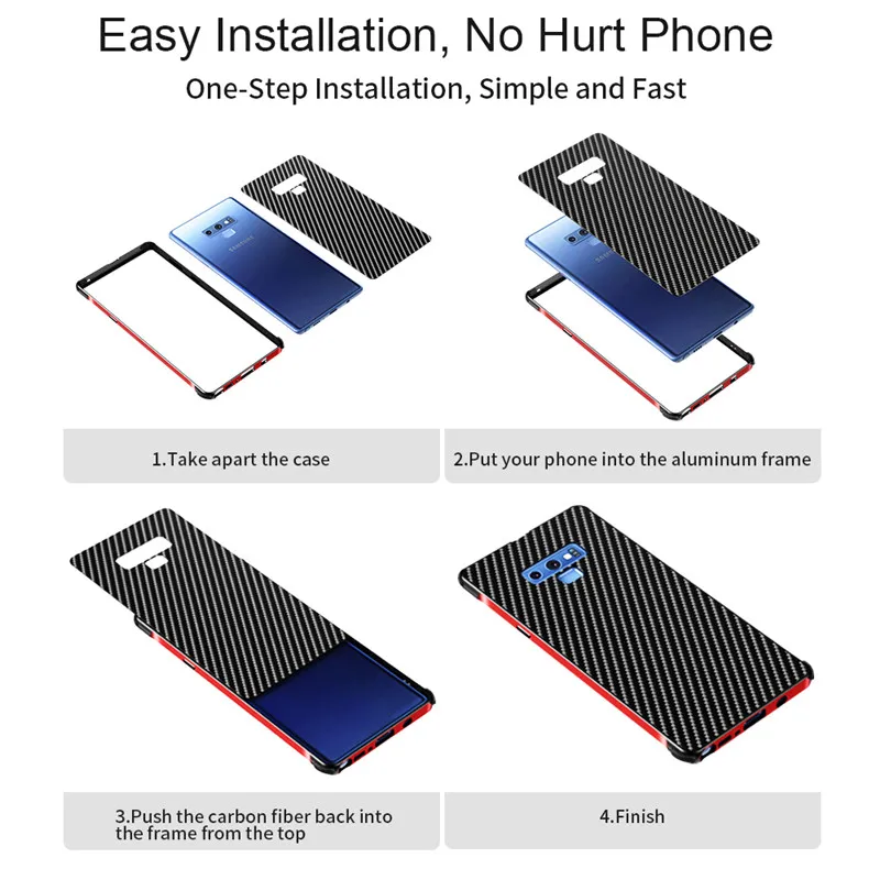 Жесткий чехол для телефона samsung S8 S9 S10 Plus note8 note9 note10pro карбоновая рамка Корпус металлический бампер противоударный чехол