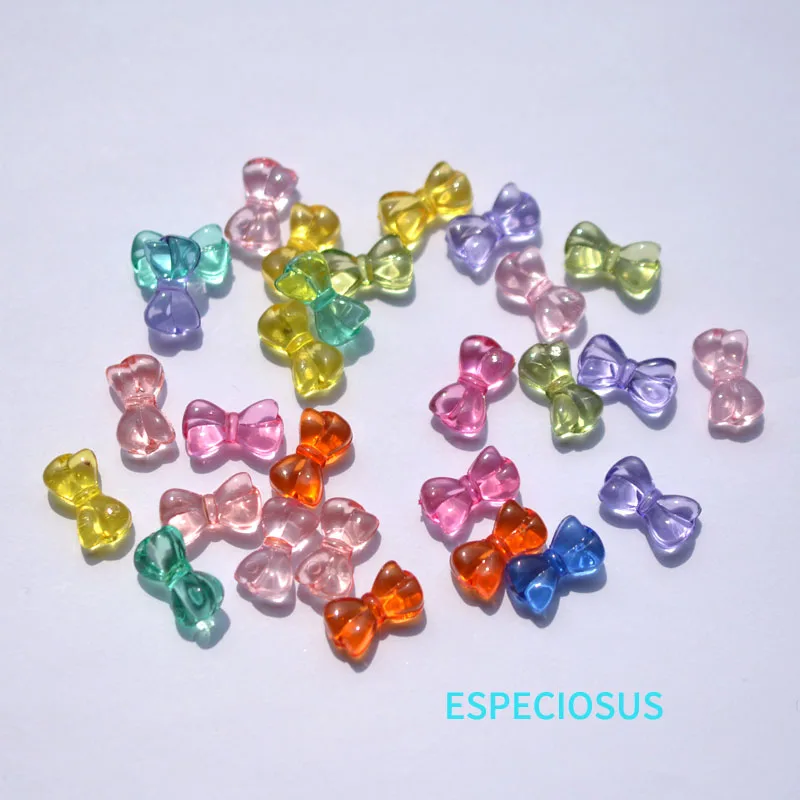 Bow Tie Acrylic Beads 10x18mm DIY Multicolor Bow Beads Jewelry Making 50pcs  Set
