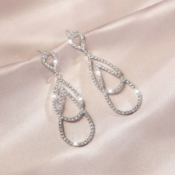 

Exaggerated Big Earrings Personality Net Red Wild Drop-shaped Long Crystal Earrings 2020 Fashion New Earrings Women Bijouteria