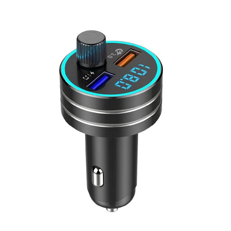 Автомобильное зарядное устройство 3.1A двойной QC порт Автомобильный fm-передатчик комплект BT MP3 музыкальный плеер USB зарядное устройство с мягким светодиодный светильник Встроенный смарт-чип