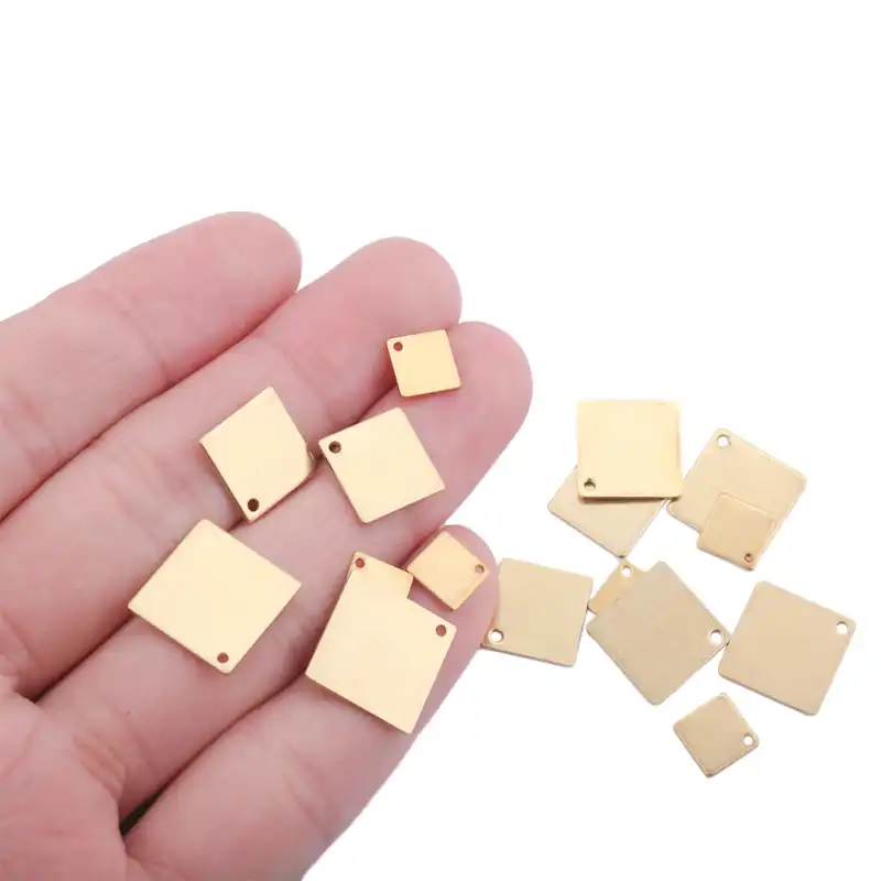 Square Charms Raw Brass Findings Stamping Tag Square Pendant Square Medallion Stamping Blank AE168 20 Pcs 20mm Raw Brass Square Disc