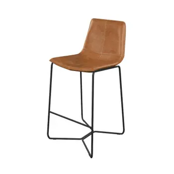 

Scandinavian retro dining chair simple modern chair back leisure iron office negotiation industrial ins style leather chair