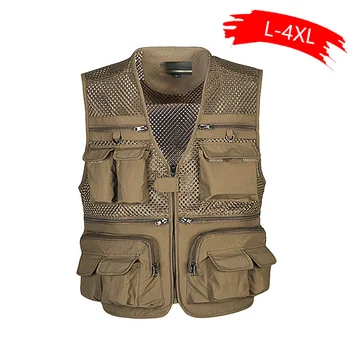 

Tactical Vest Coat Fashion Men's Summer Photographer Waistcoat Mesh Work Sleeveless Jacket Tool Many Pocket Vest Male