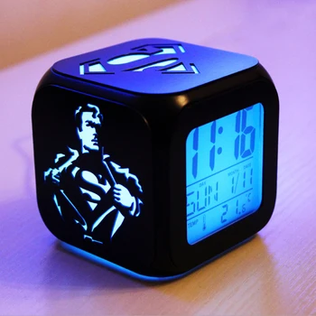 

Multifunction 3D Bat man LED Digital Wall Clock Date Time Nightlight Display Table Desktop Clocks Alarm Clock For Home