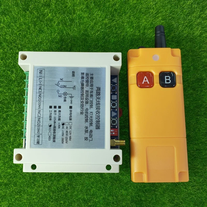 

3000W промышленности AC 220 V 250V 380V 2 канальный РЧ Беспроводной дистанционного Управление для лазерный диод насоса наивысшей мощности освещение двигателя стены Панель переключатель