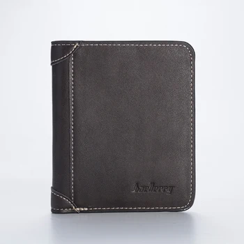 

Portable Solid Retro Horizontal Vertical Business PU Leather Handheld Storage Mini Short Men Wallet