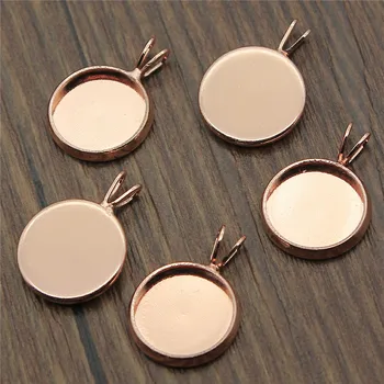 

10pcs 6 Colors Fit 10mm 12mm 14mm 16mm 18mm 20mm Glass Cabochon V Style Base Setting Charms Pendant Tray For Jewelry Making