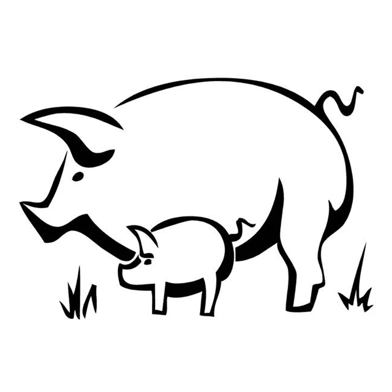 

Car Sticker Fun Mother Pig and Baby Animal Car Sticker Motorcycle Sticker PVC Black/silver 13.9cm * 9.5cm