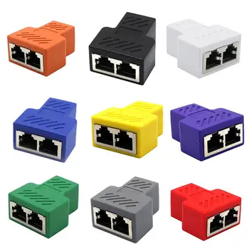 

1 to 2 Dual Female Ports CAT5/6/7 RJ45 Splitter LAN Network Internet Adapter 1 to 2 RJ-45 Network Adapter Stable Signal Universa
