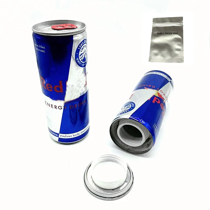 

Stash Can Diversion Energy Drinks Hidden Safe With A Food Grade Smell Proof Bag