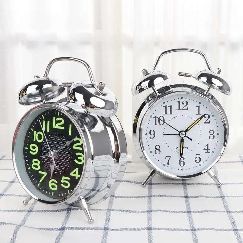 Alarm Clock Home Decors Metal Double Twin Bell Vintage Classic Bedside Accessory 