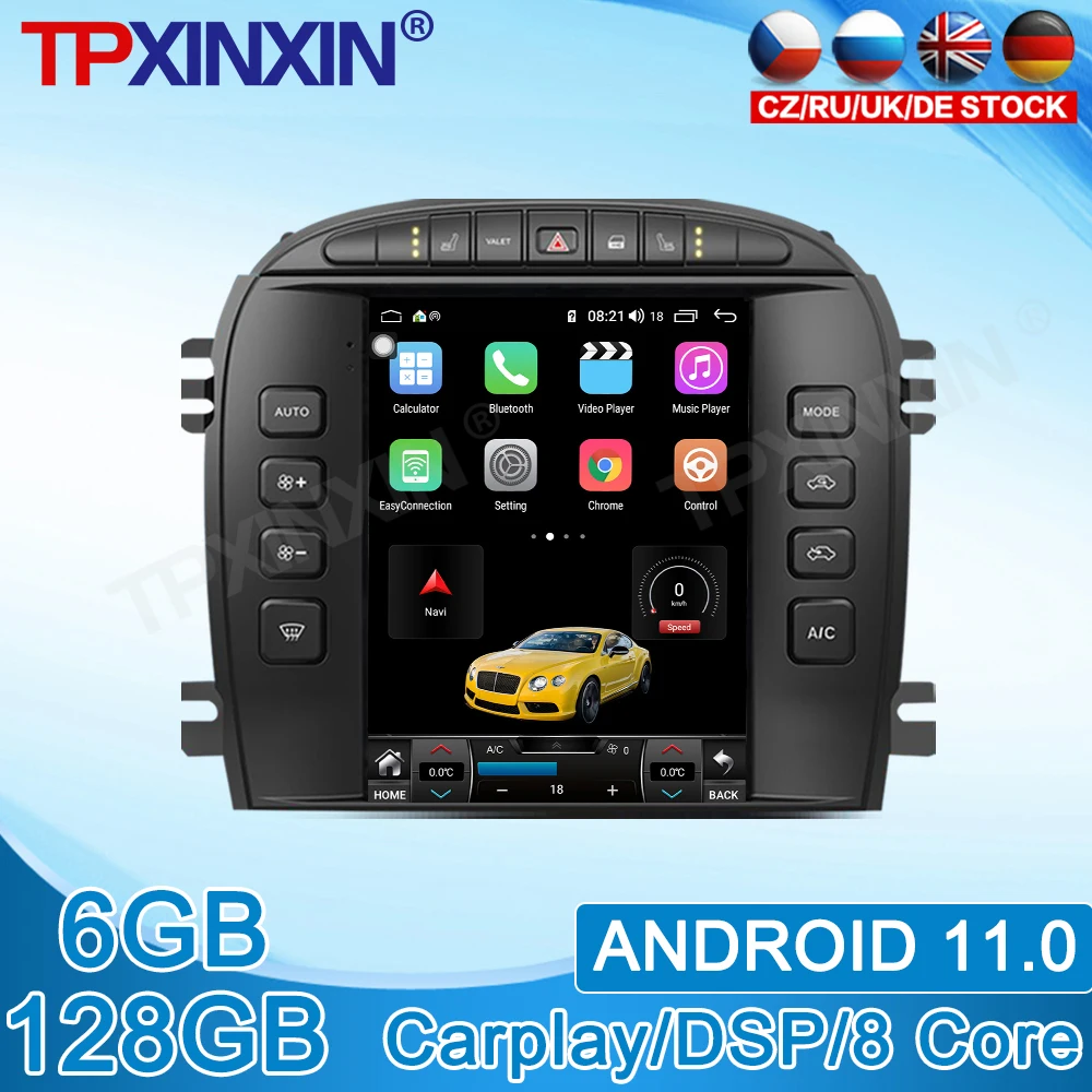 

Android 11 для Jaguar S-type 2004 2005 автомобильный DVD мультимедийный радиоплеер стерео IPS сенсорный экран GPS навигация с DSP Carplay
