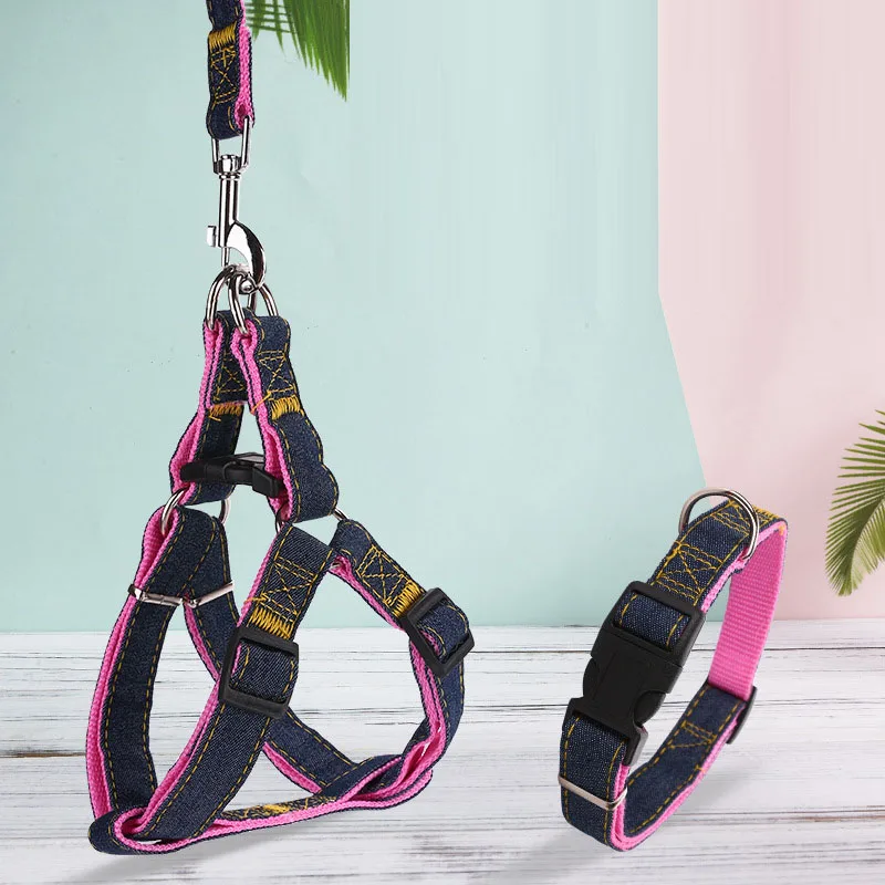

1pc Dog Leashes Optional No Pull Dog Harness Dog Collars Dropship Dog Chain Cowboy Breakaway Puppy Harnesses Pet Supplies