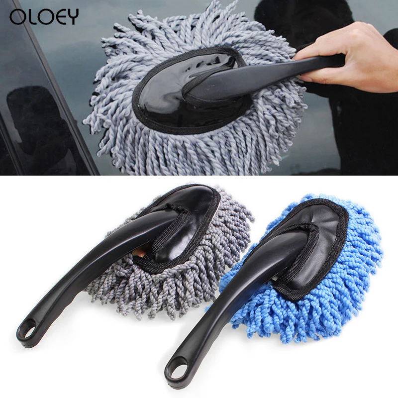 OLOEY 1 шт., щетка для мытья автомобиля, инструмент для чистки автомобиля, мягкая швабра, инструмент для удаления пыли, микрофибра, горячая Чистка автомобиля, щетки для чистки
