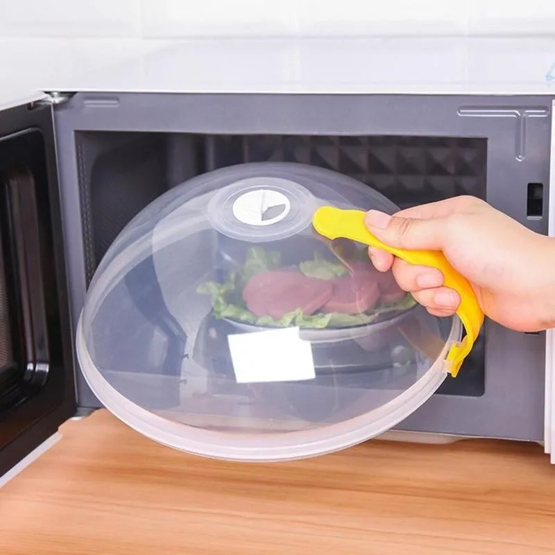 Description Picture 3 of itemMicrowave Food Anti-Sputtering Cover With Handle Microwave Splatter Cover Anti-splatter Microwave Guard Lid With Steam Vents